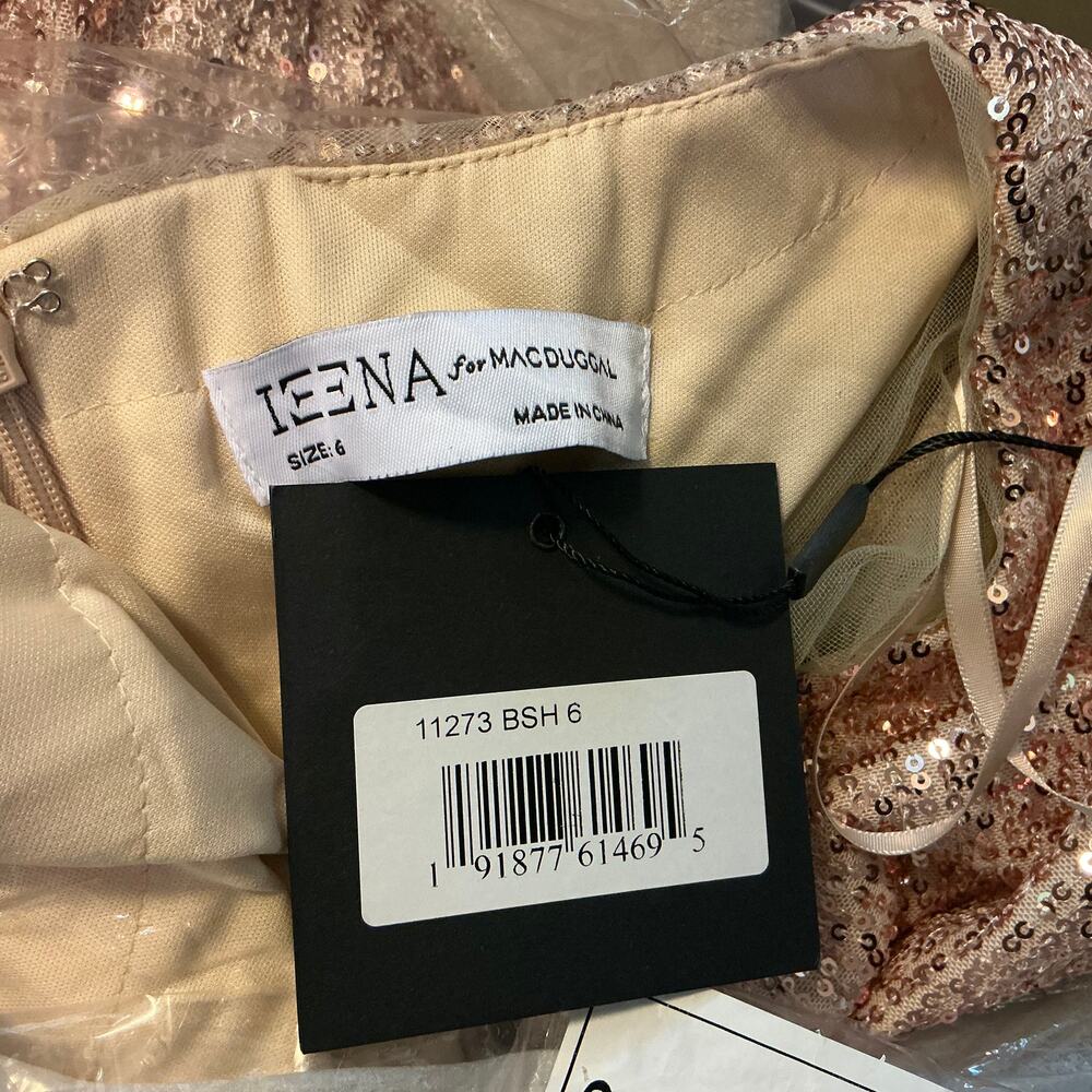 Mac Duggal 11273 Sequined Cut Out Flared Wide Leg Jumpsuit Size 6 Rose Gold - Picture 10 of 12